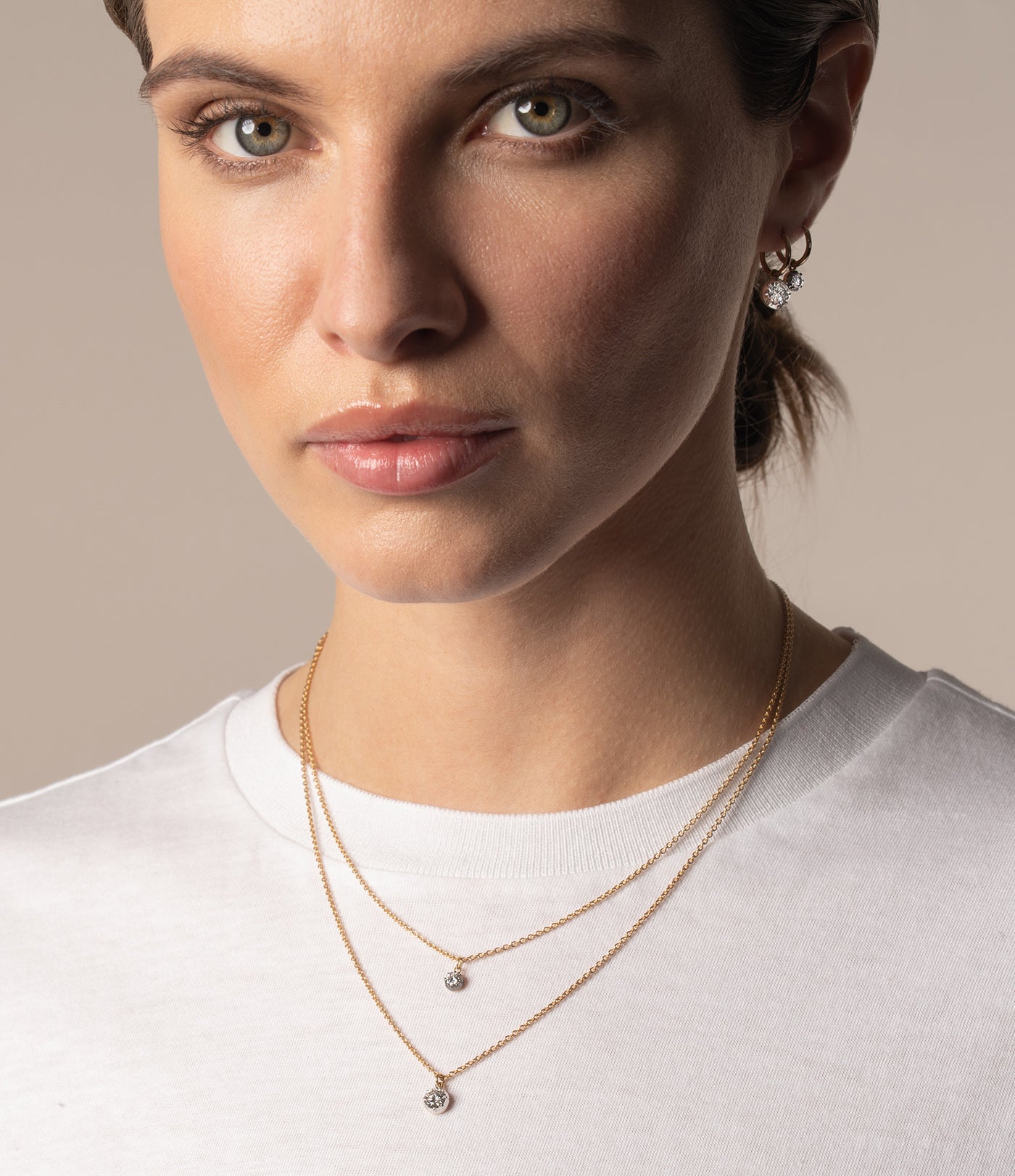 Signature Diamond Pendant Round Diamond Blackened Gold Simon James