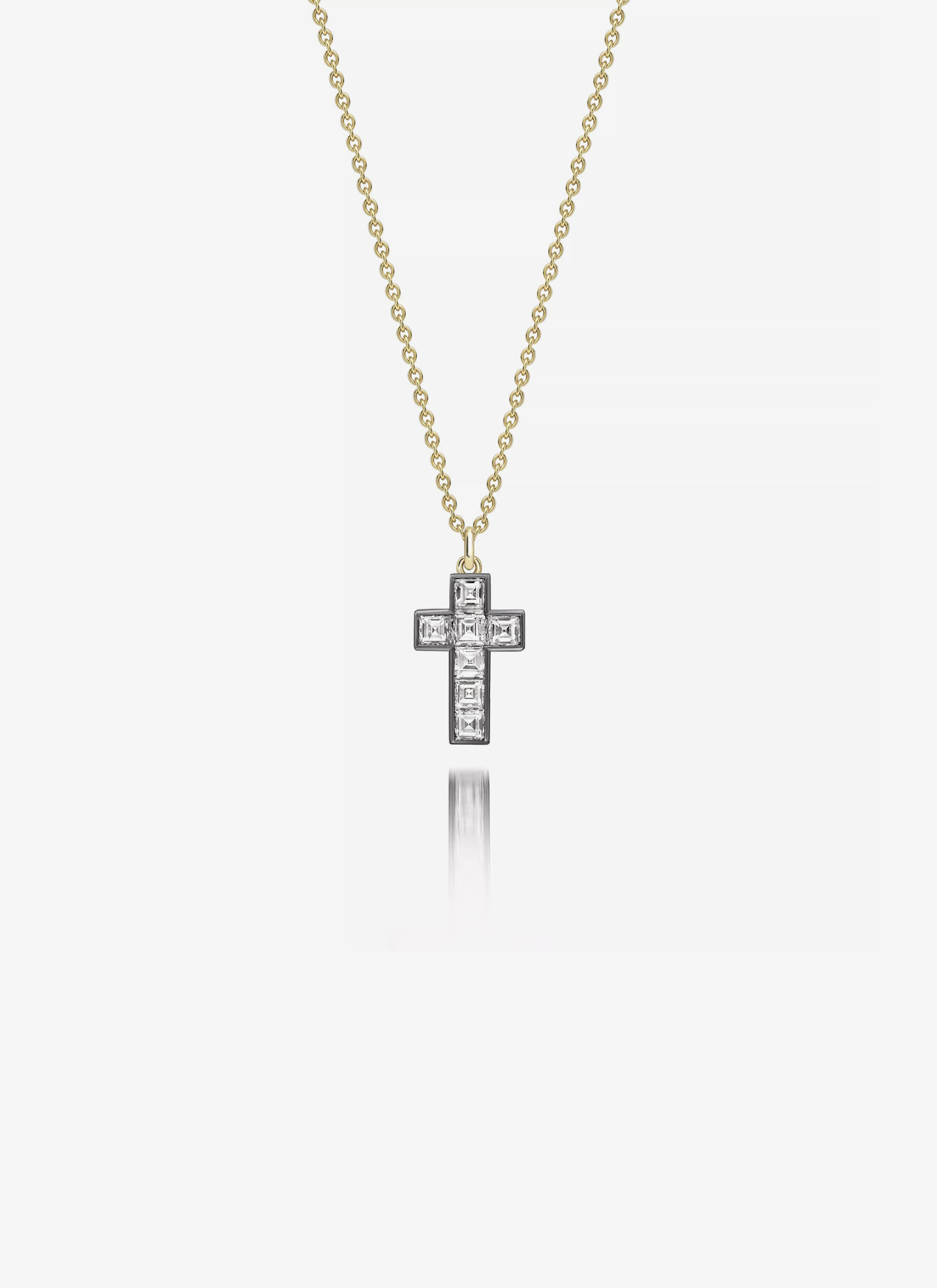 Lost Boys Carré-Cut Diamond Cross Pendant Necklace