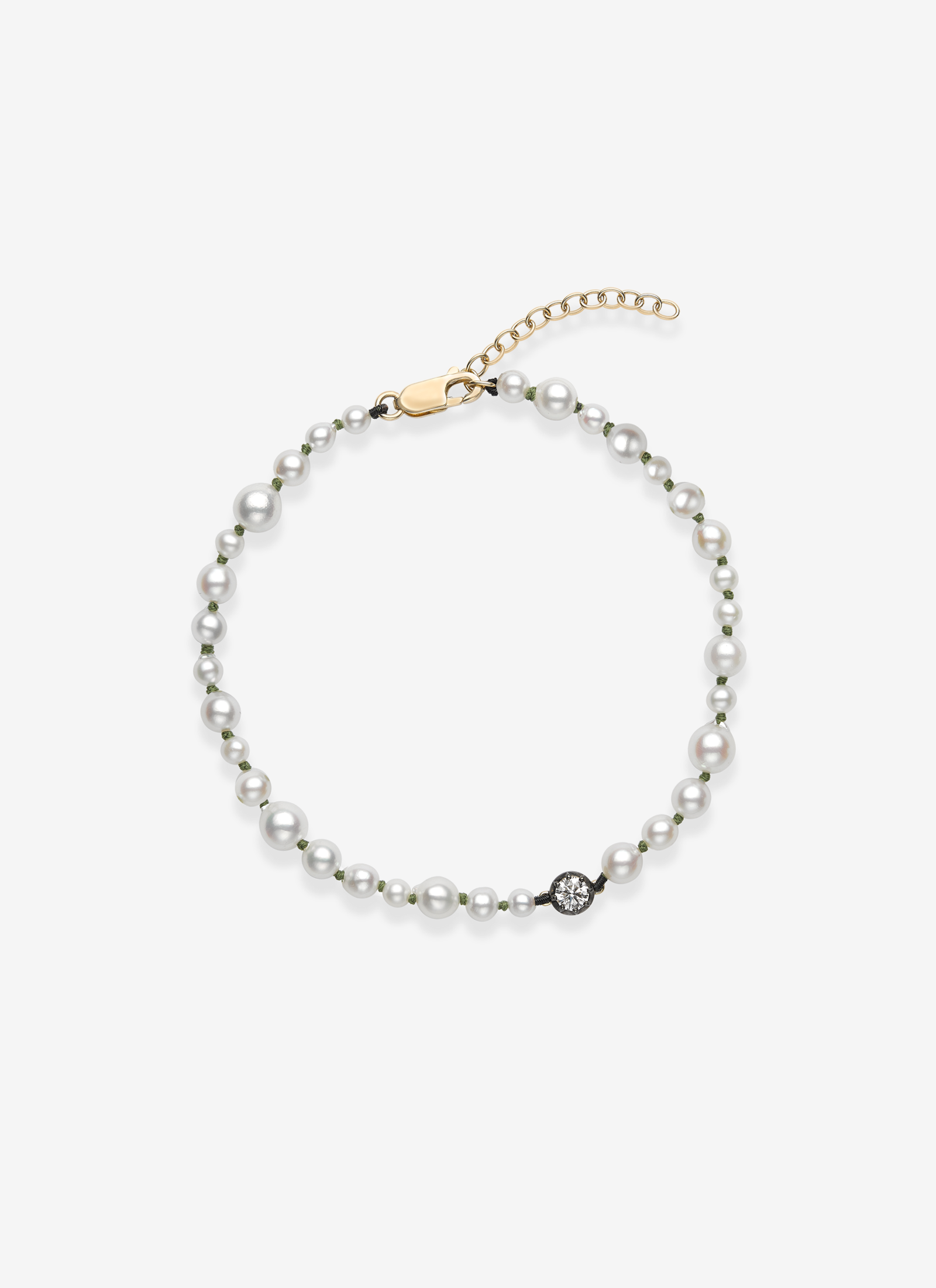 Beaches Pearl Anklet 18K Gold Anklet with 0.40ct diamond & pearls