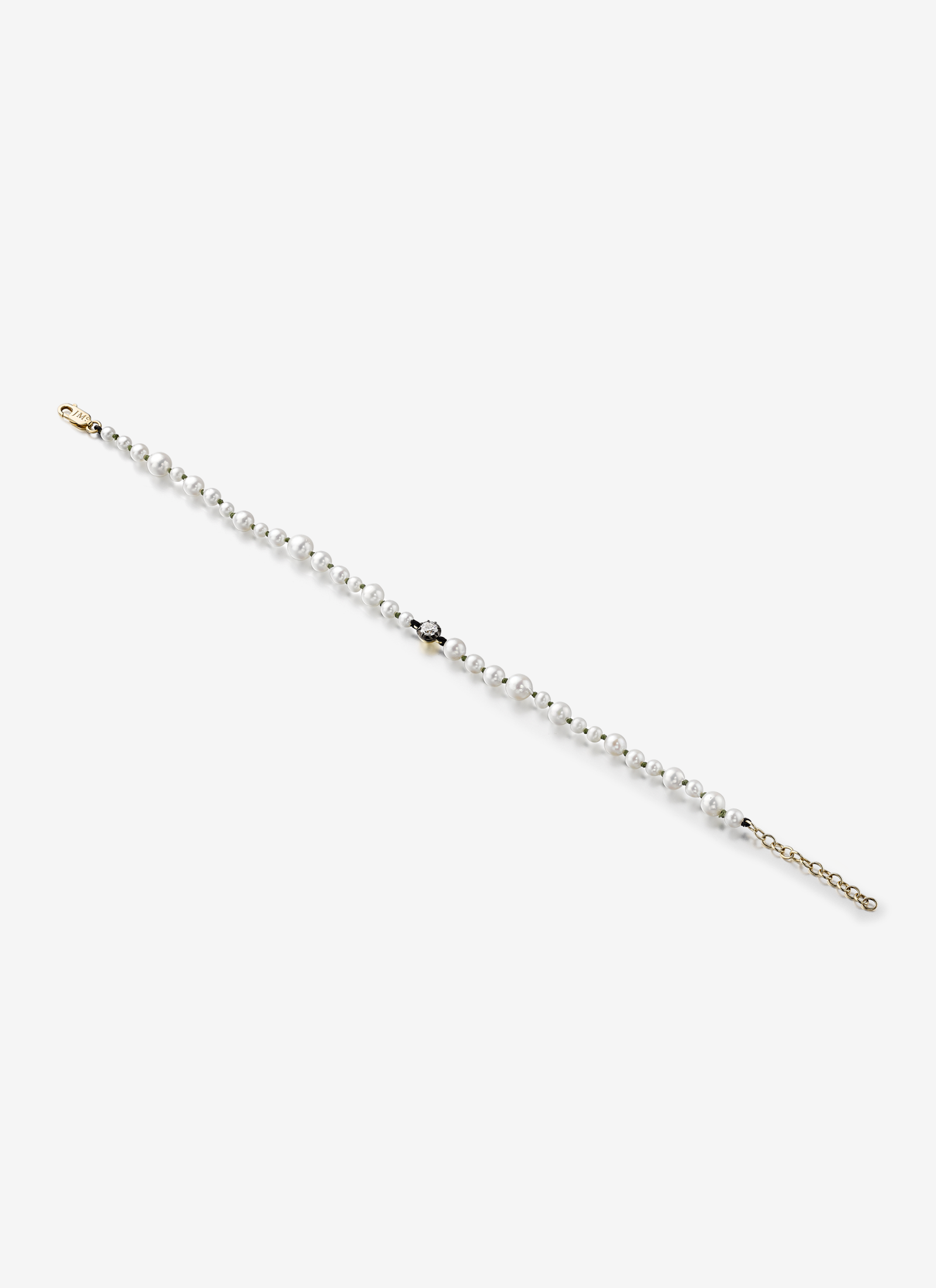Beaches Pearl Anklet - 18K Gold Anklet with 0.40ct diamond & pearls