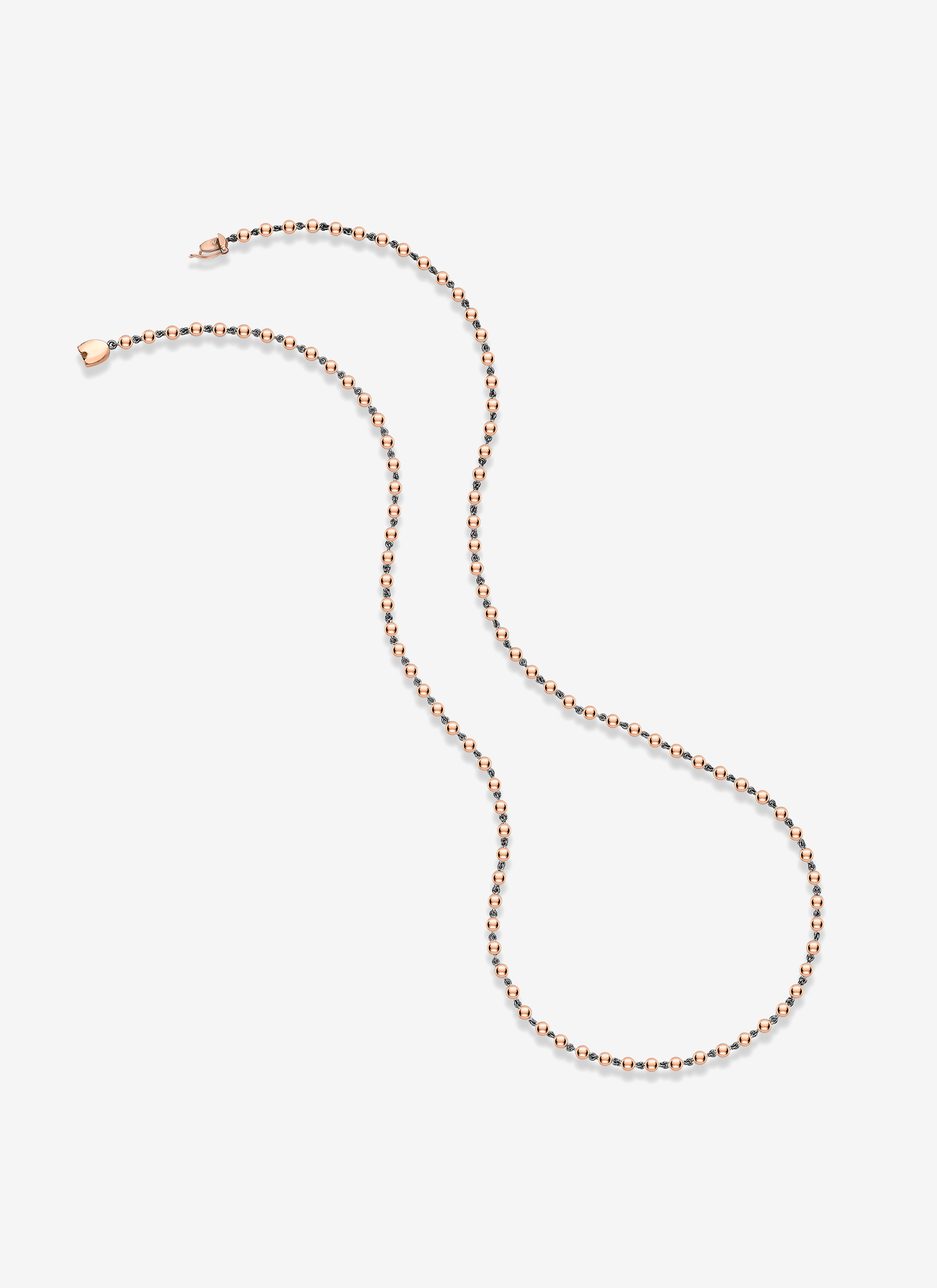 Micro Ball n Chain 21" Rose Gold Necklace