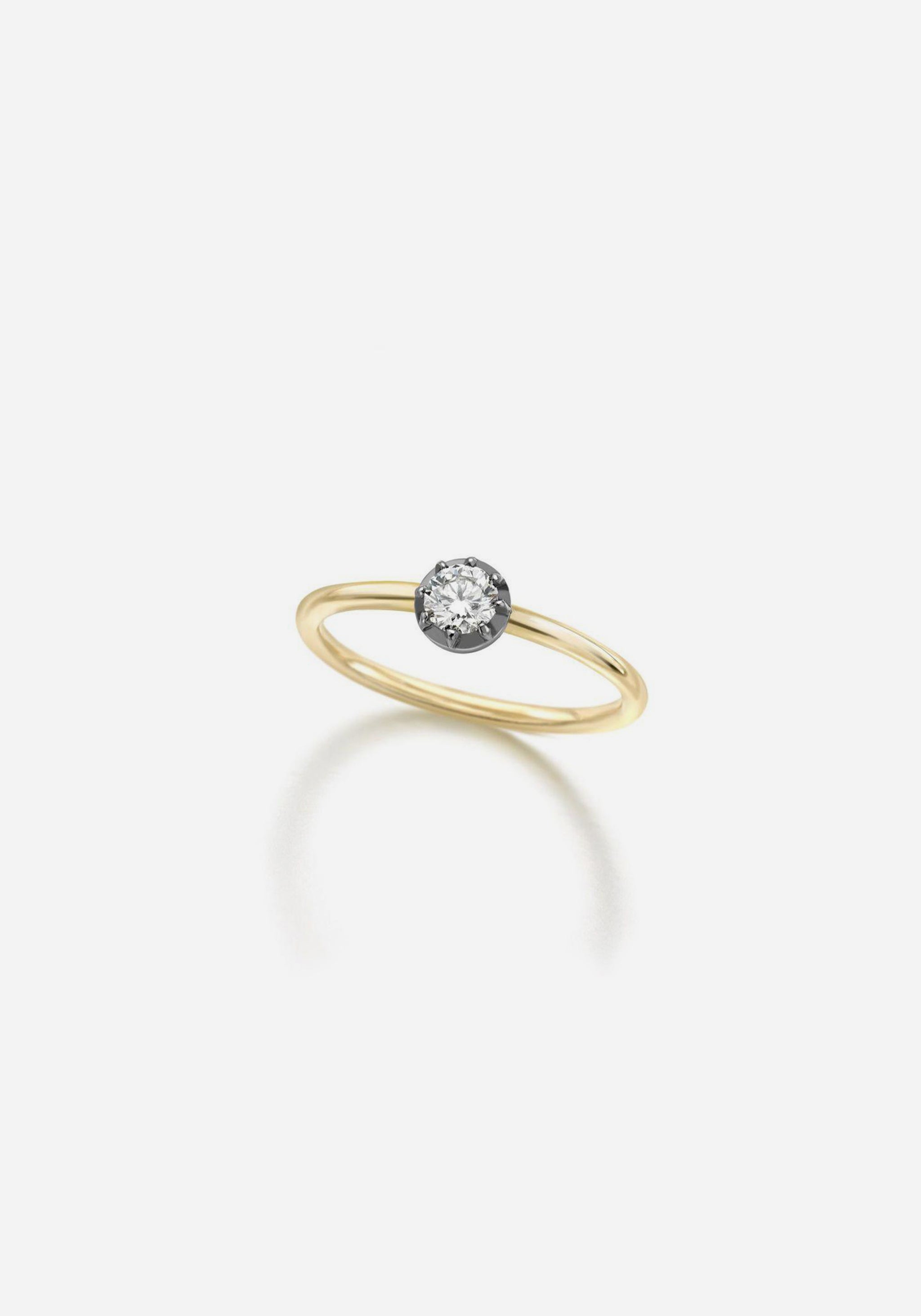 Signature 0.25ct Diamond & Blackened Gold Button Back Ring