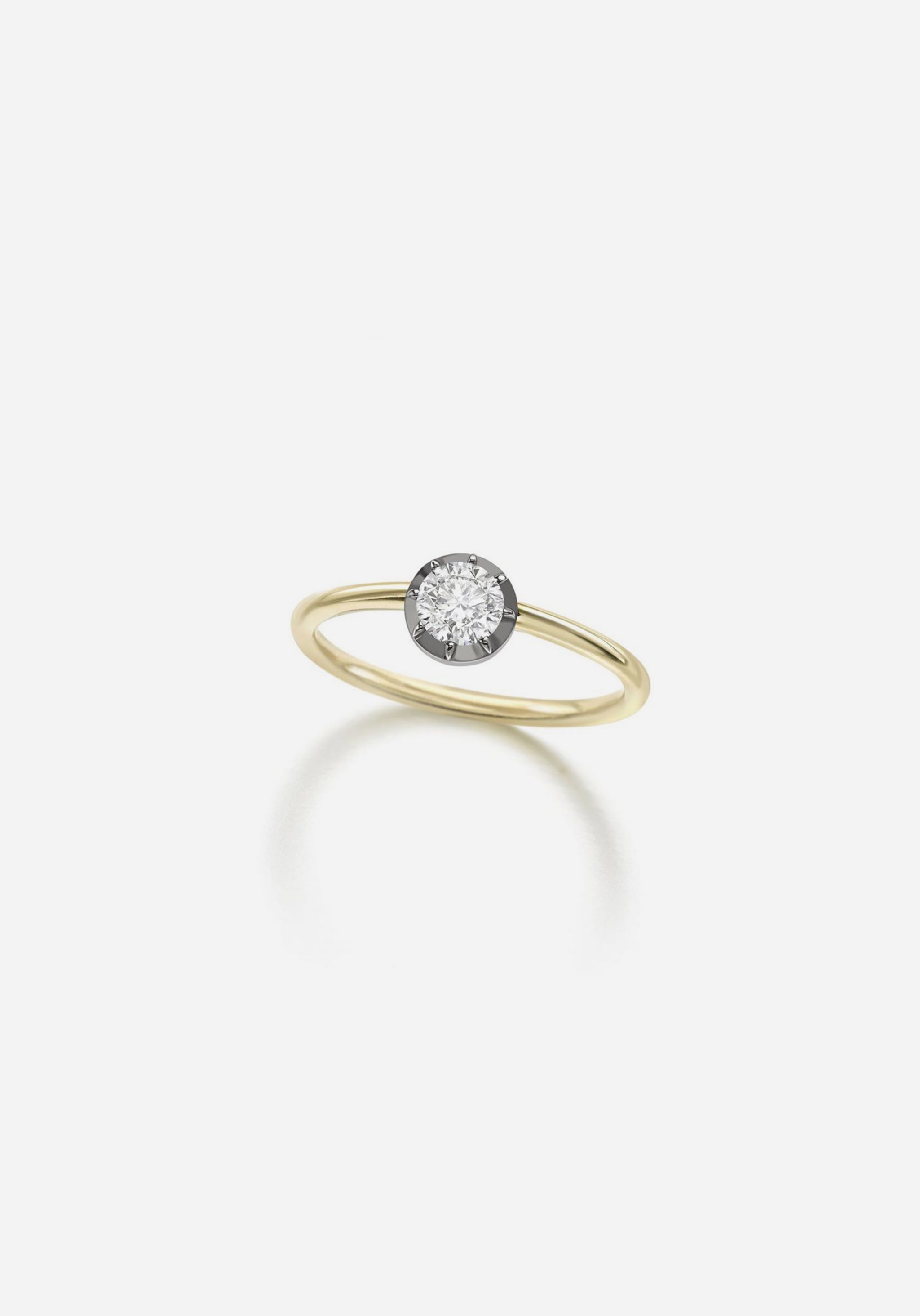 Signature 0.40ct Diamond & Blackened Gold Button Back Ring