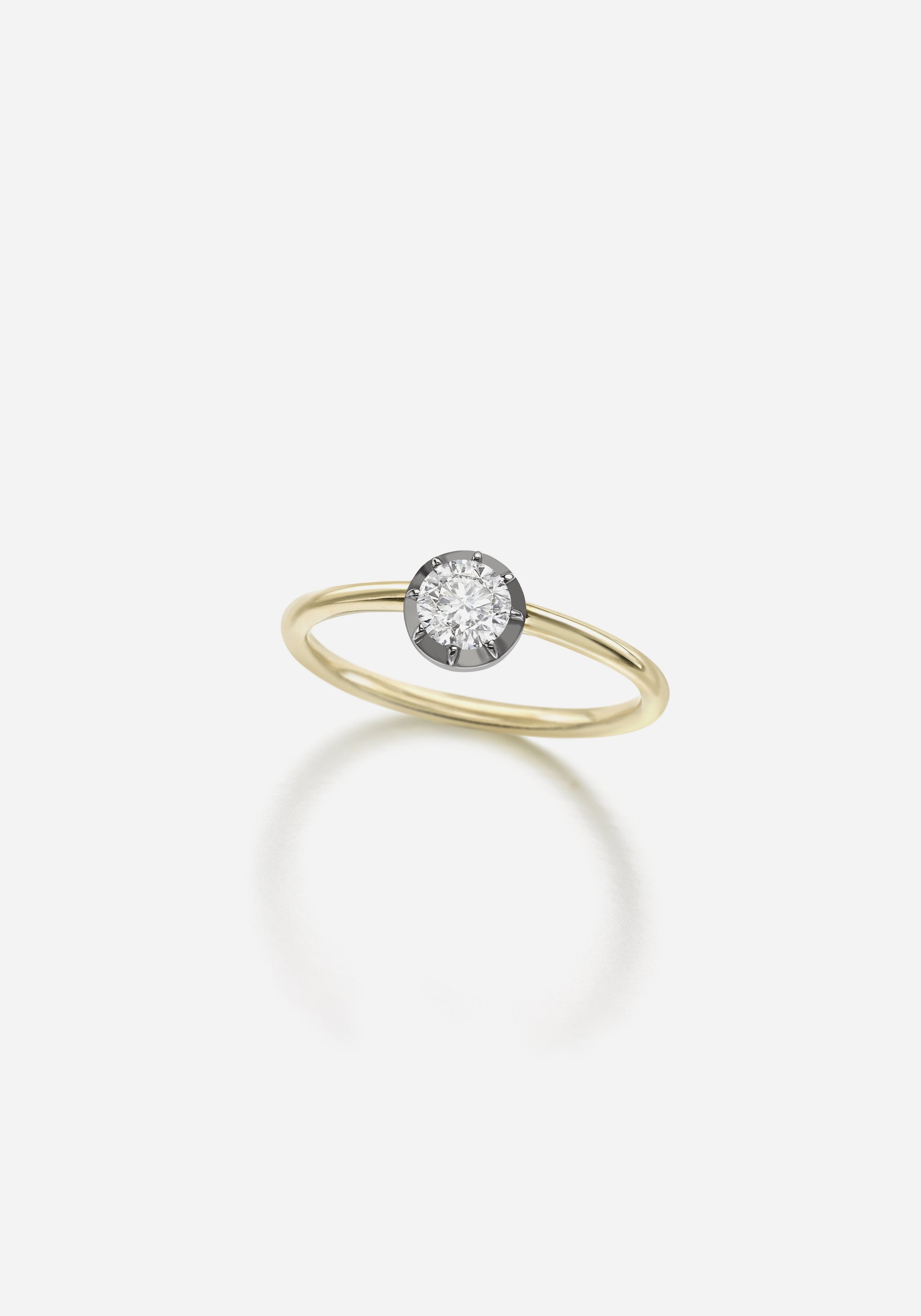 Signature 0.50ct Diamond & Blackened Gold Button Back Ring