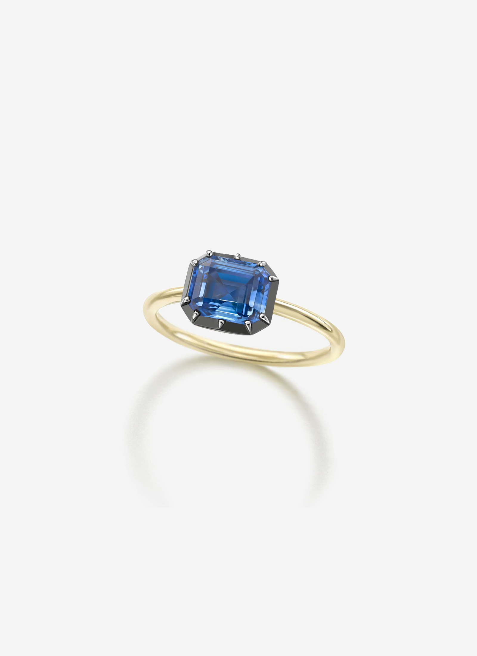 Signature Sapphire Ring - Emerald Cut 2.02ct Sapphire East-West Button Back Ring