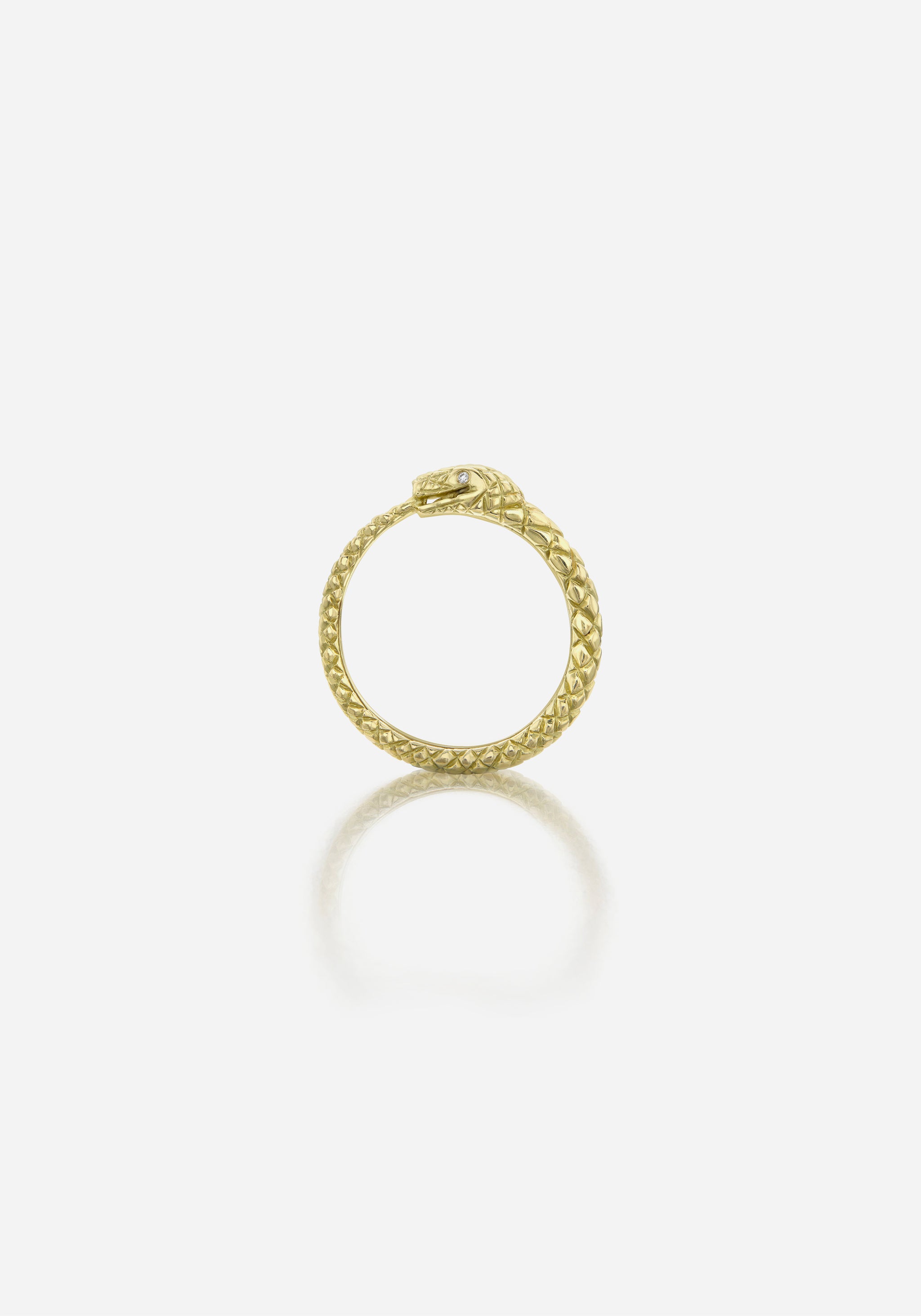 Engraved Gold Snake Ring