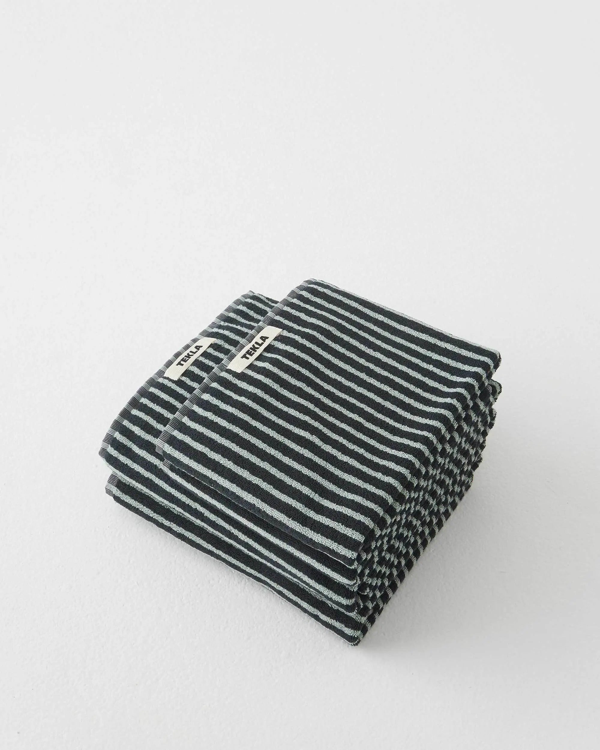 Organic Cotton Towels - Black and Mint