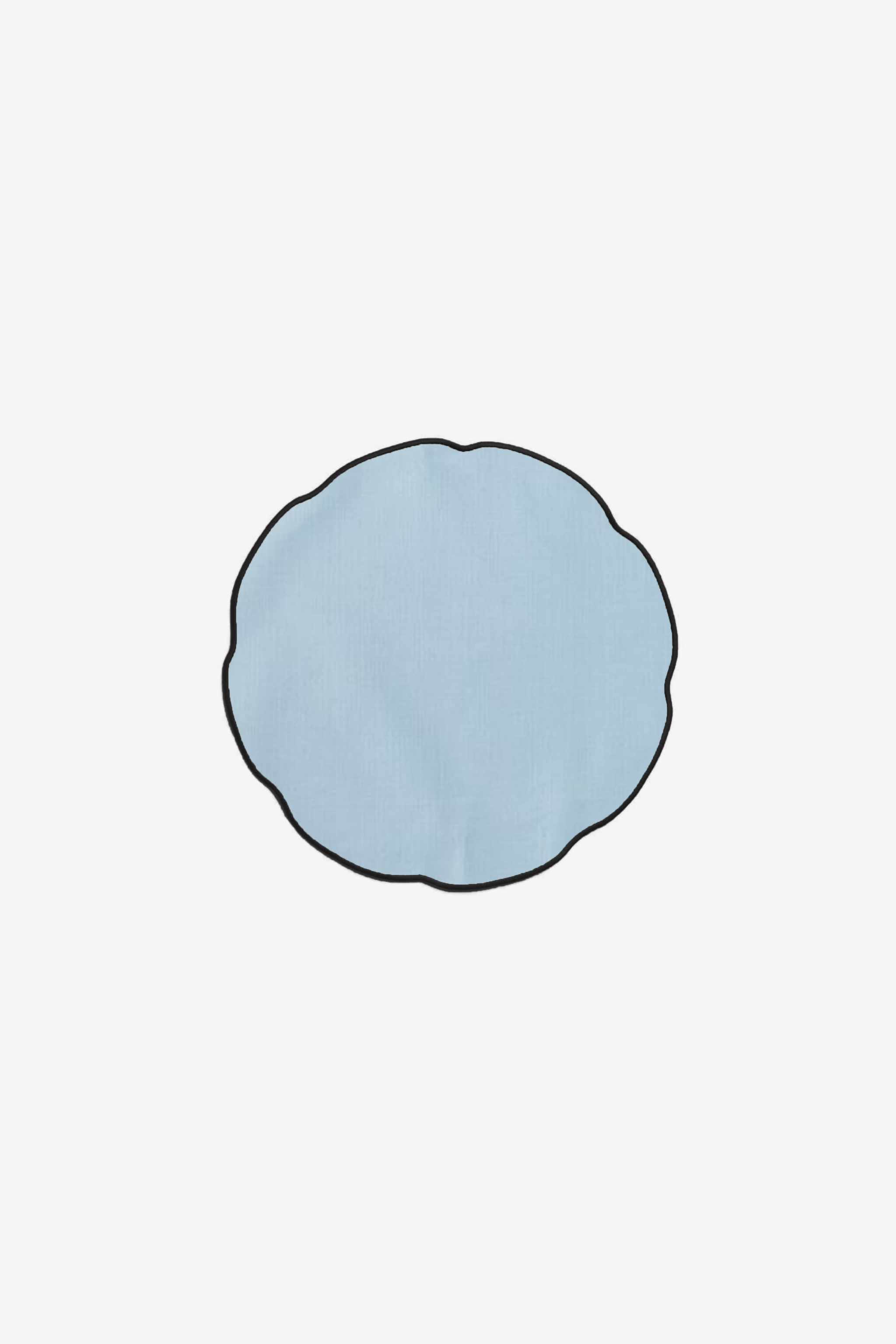 Nura Round Placemat - Light Blue and Black