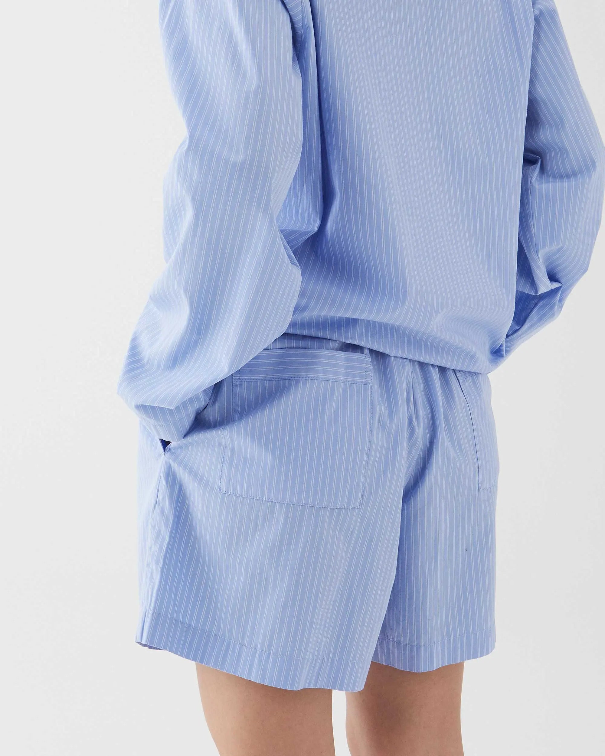 Poplin Sleep Shorts - Pin Stripes