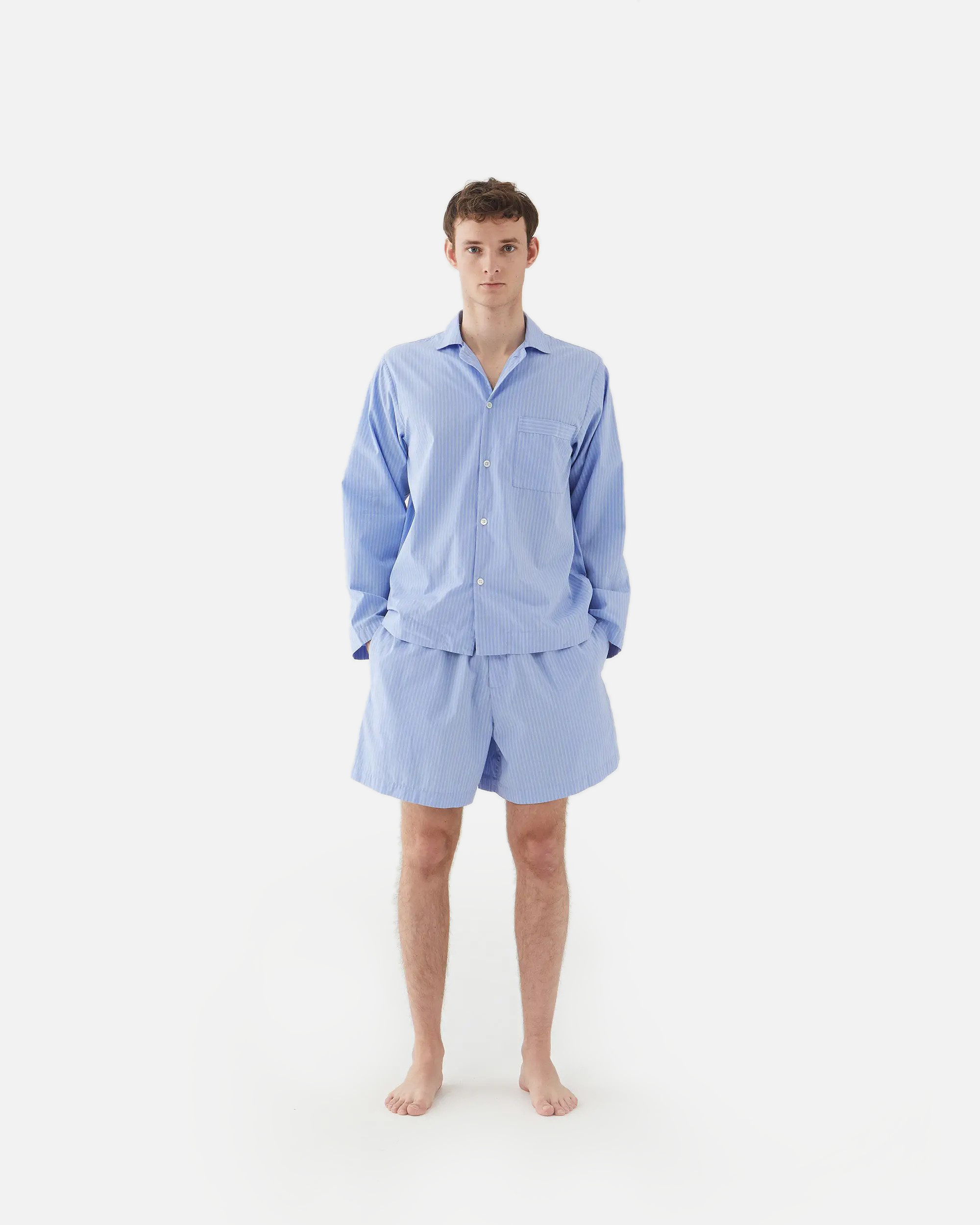 Poplin Sleep Shorts - Pin Stripes