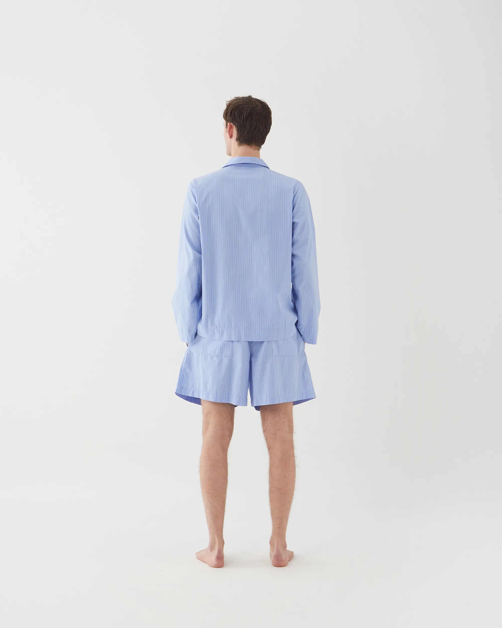 Poplin Sleep Shorts - Pin Stripes